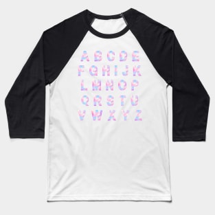 Pastel Galaxy Alphabet Baseball T-Shirt